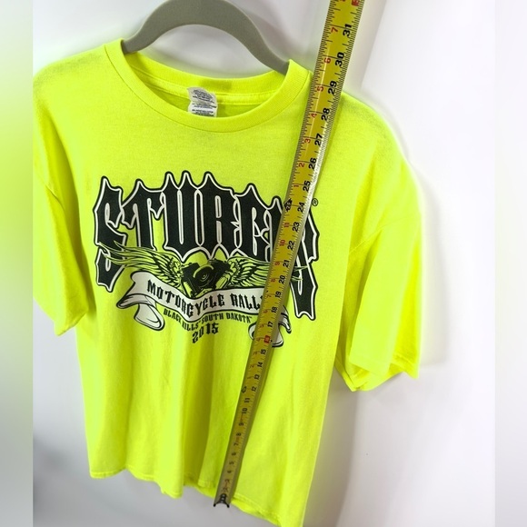 Sturgis Motorcycle Rally Shirt Womens Large Neon Biker Crew Casual Graphic Tee - Picture 8 of 10